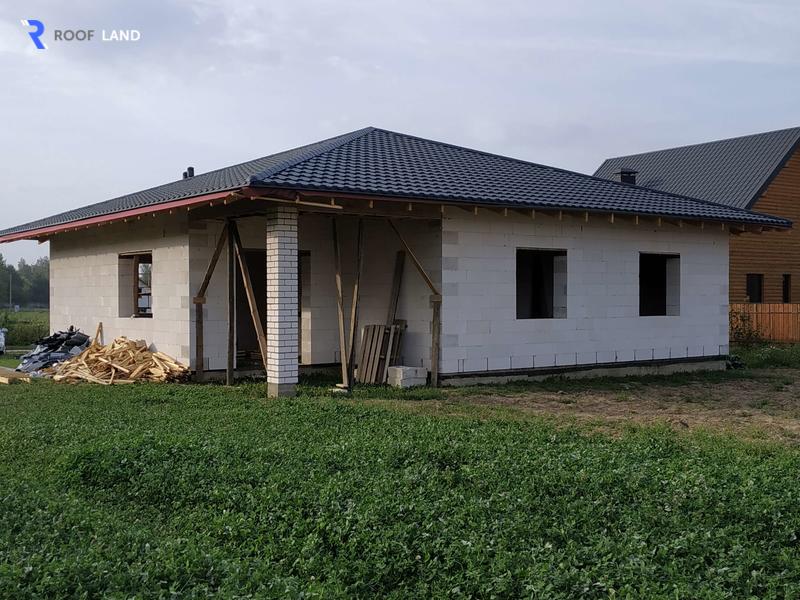 Монтаж модульной черепицы в д.Зазерка